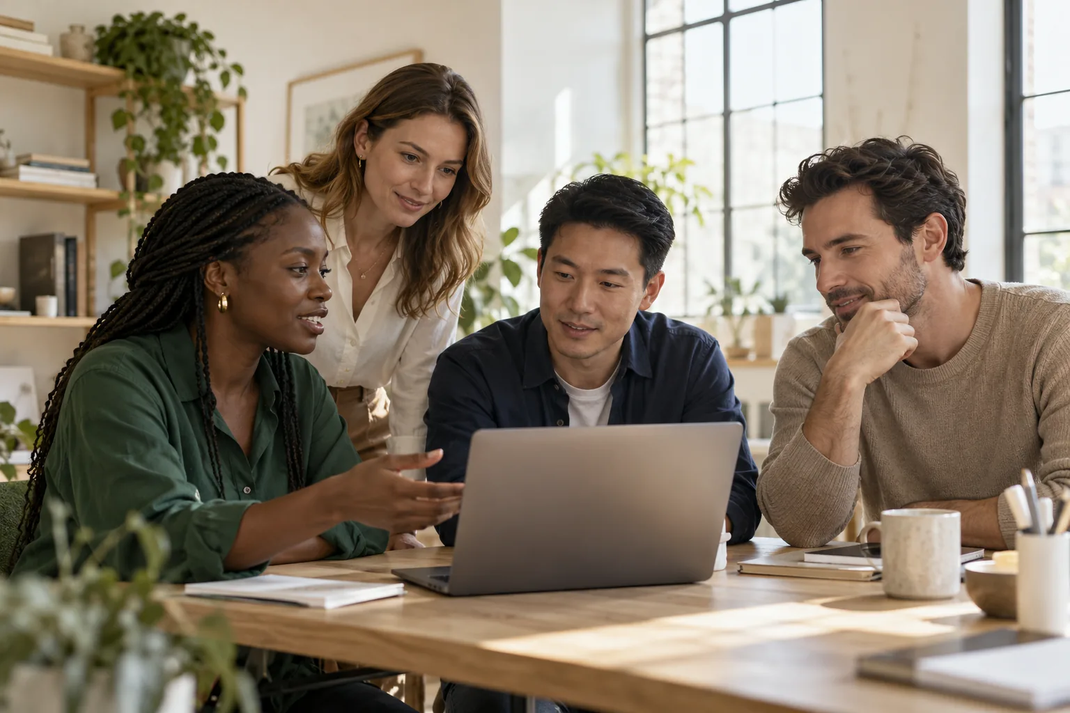 Une équipe multiculturelle prépare son prochain projet